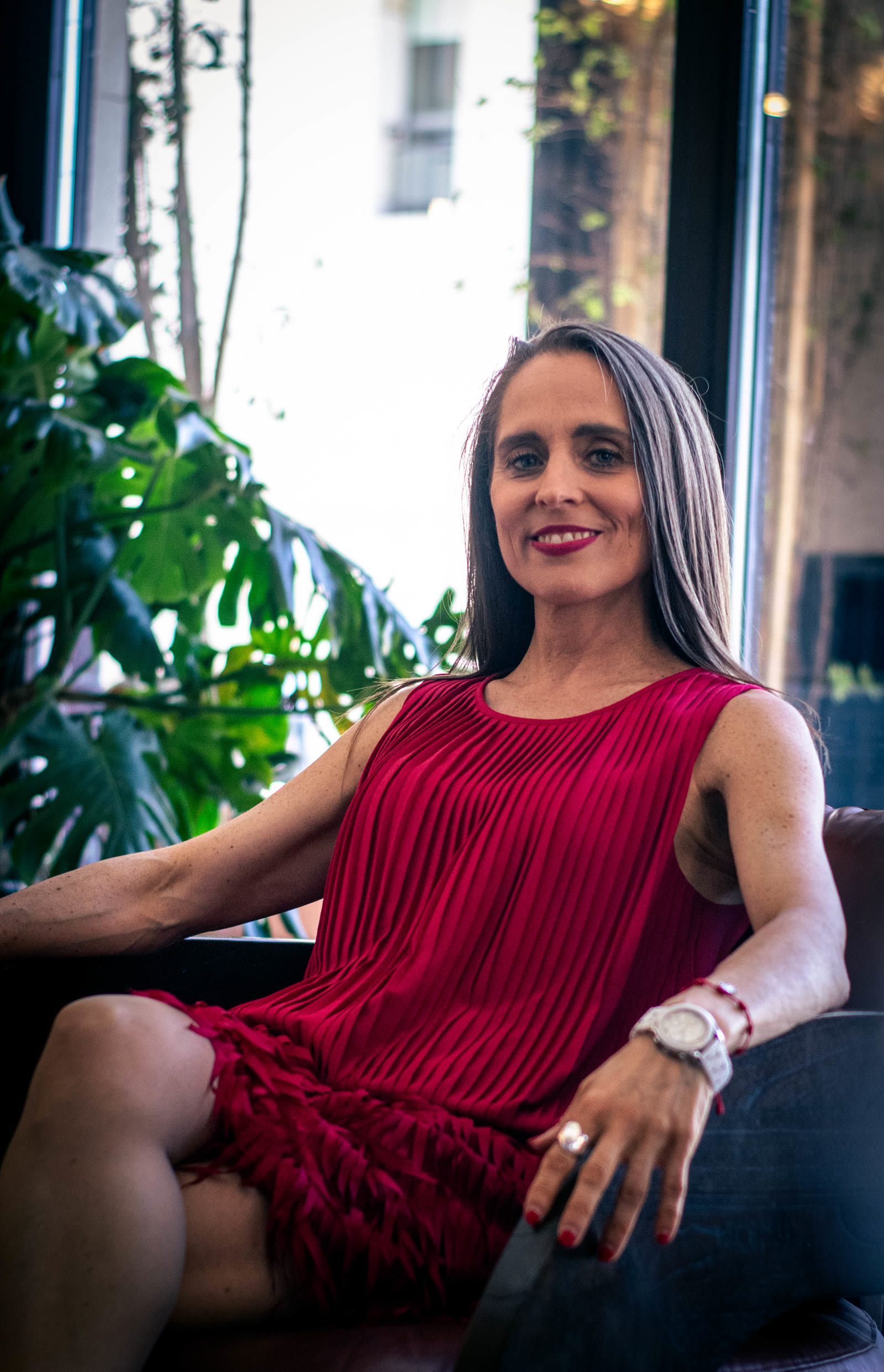 Retrato de Ángeles Garrido durante el evento en Sevilla